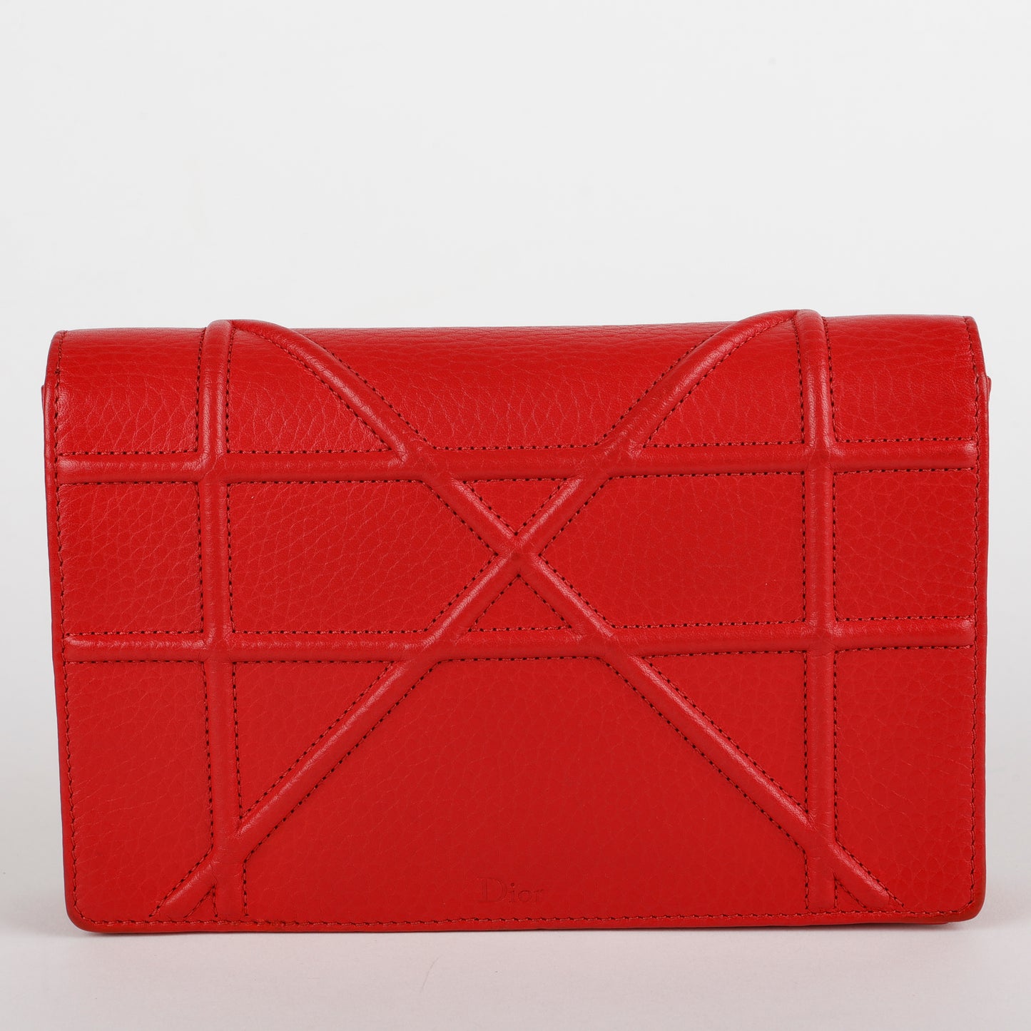 Diorama Wallet on Chain, Red Grained Calfskin