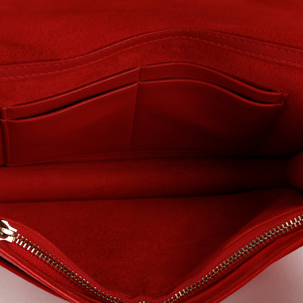 Diorama Wallet on Chain, Red Grained Calfskin