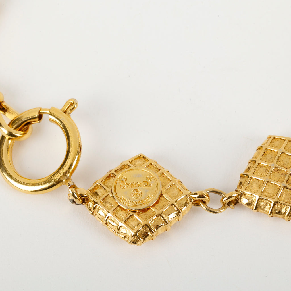 Vintage Gold Quilted Nugget Necklace