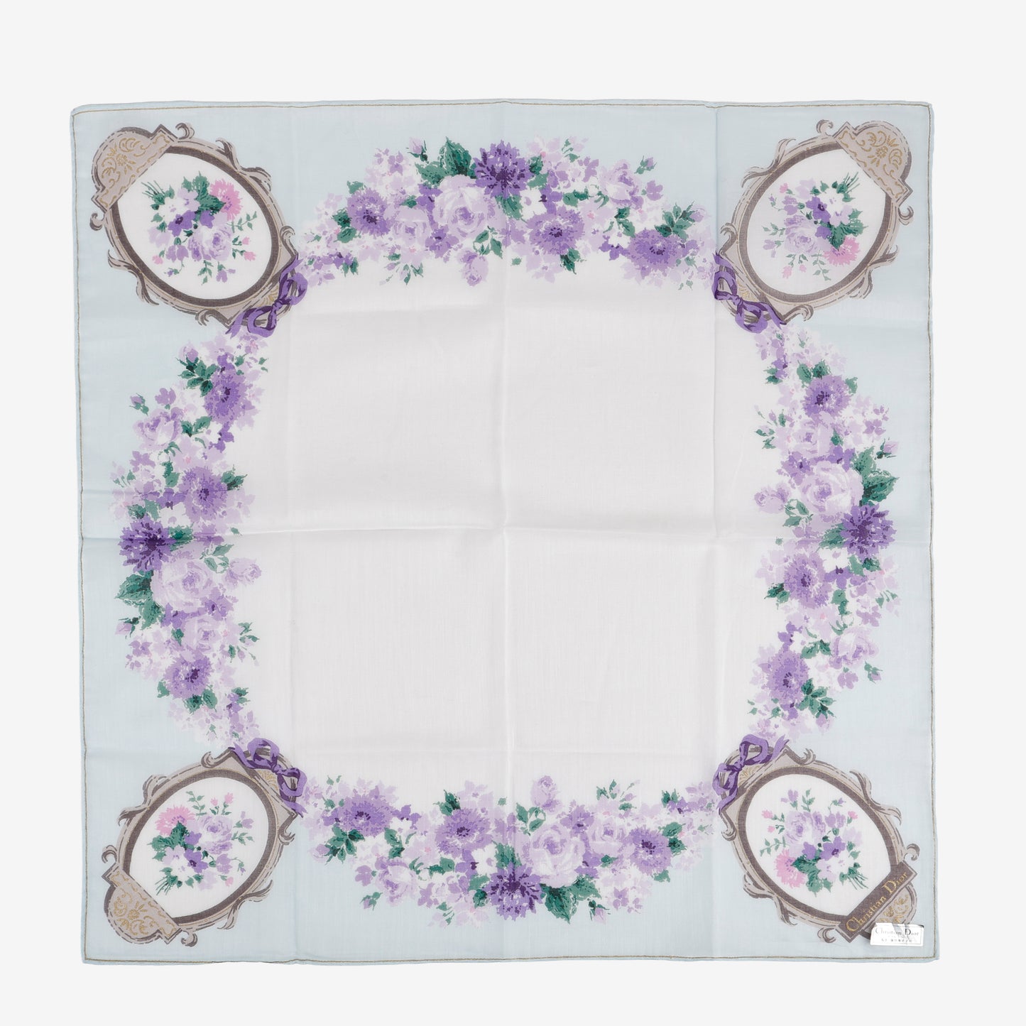 Vintage Floral Scarf, Blue/Purple