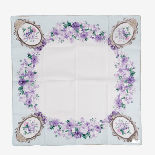 Vintage Floral Scarf, Blue/Purple
