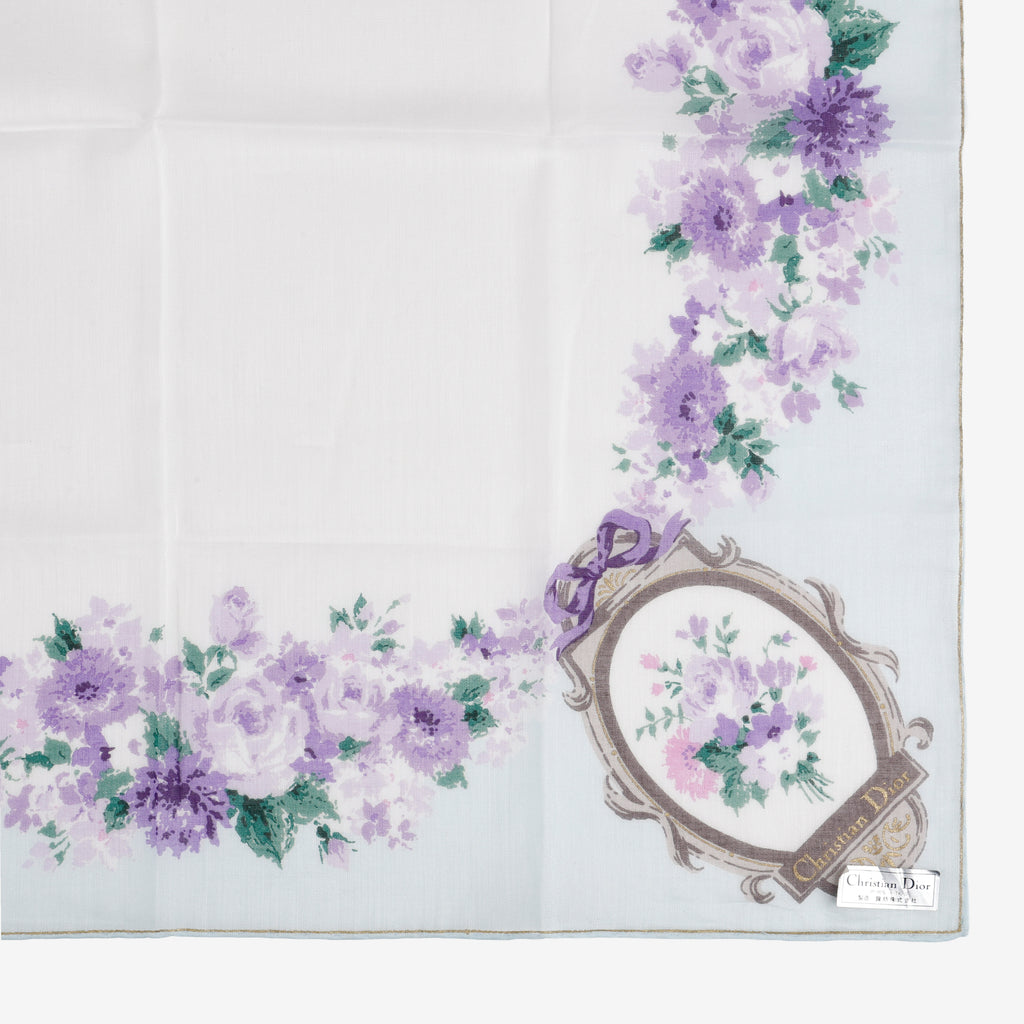 Vintage Floral Scarf, Blue/Purple