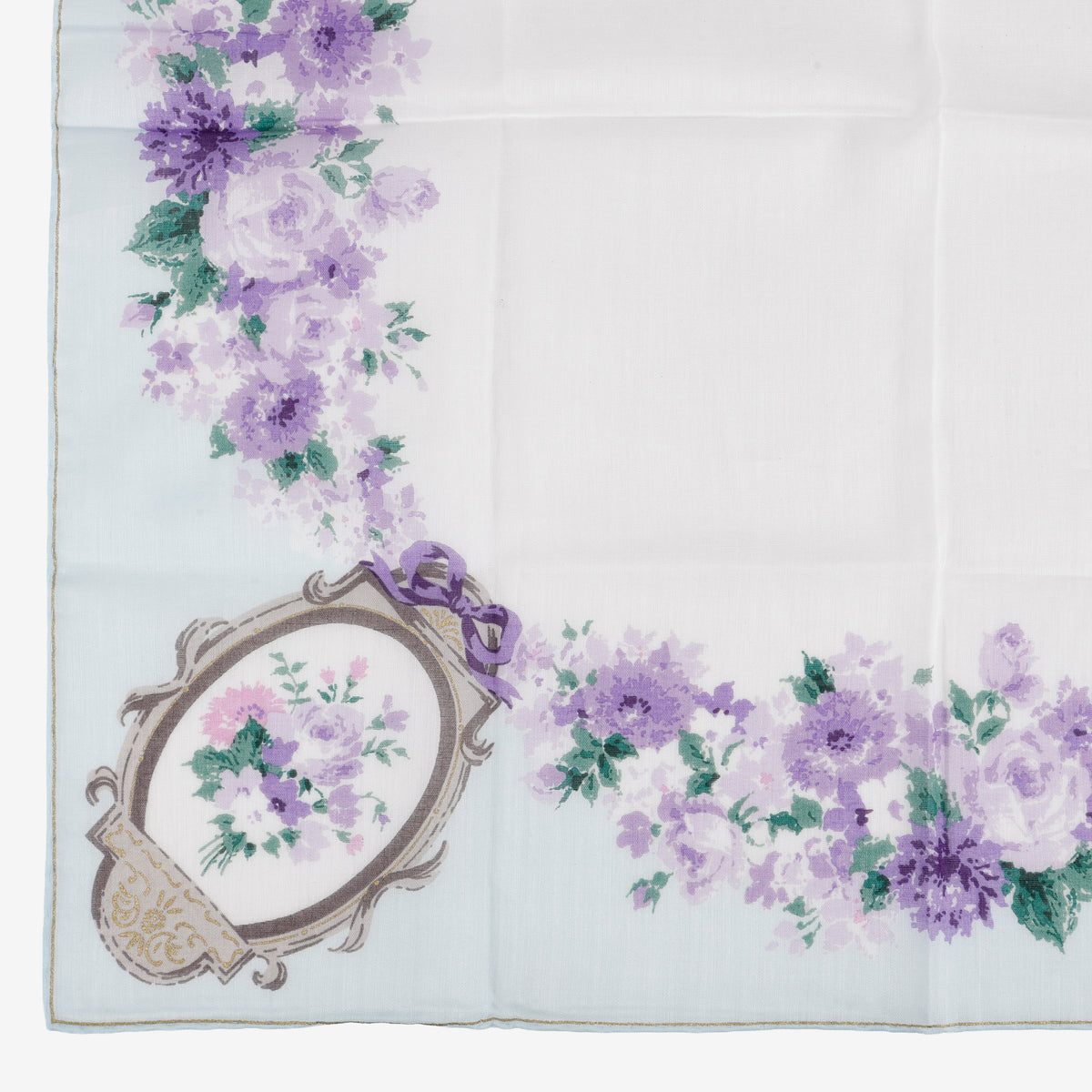 Vintage Floral Scarf, Blue/Purple
