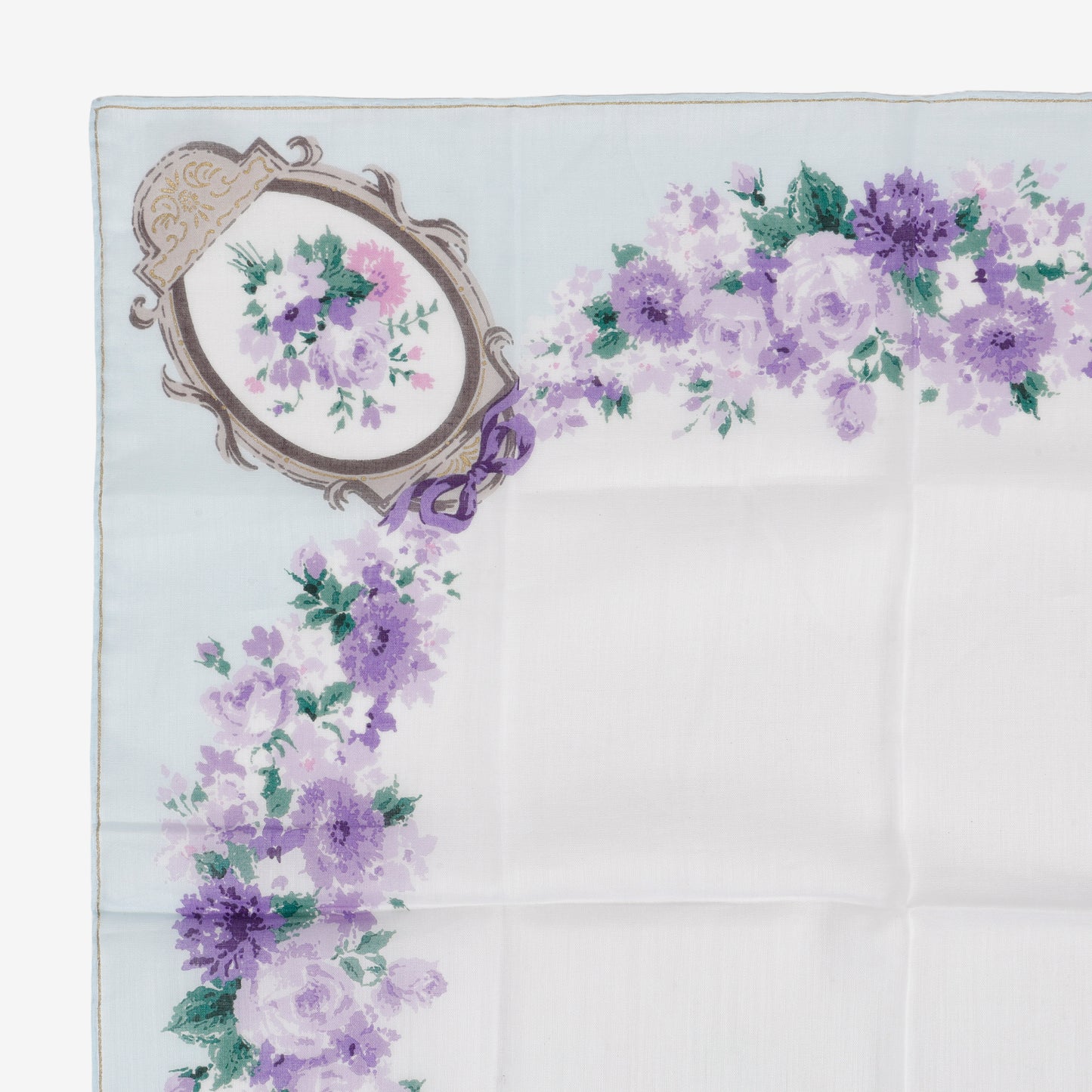Vintage Floral Scarf, Blue/Purple