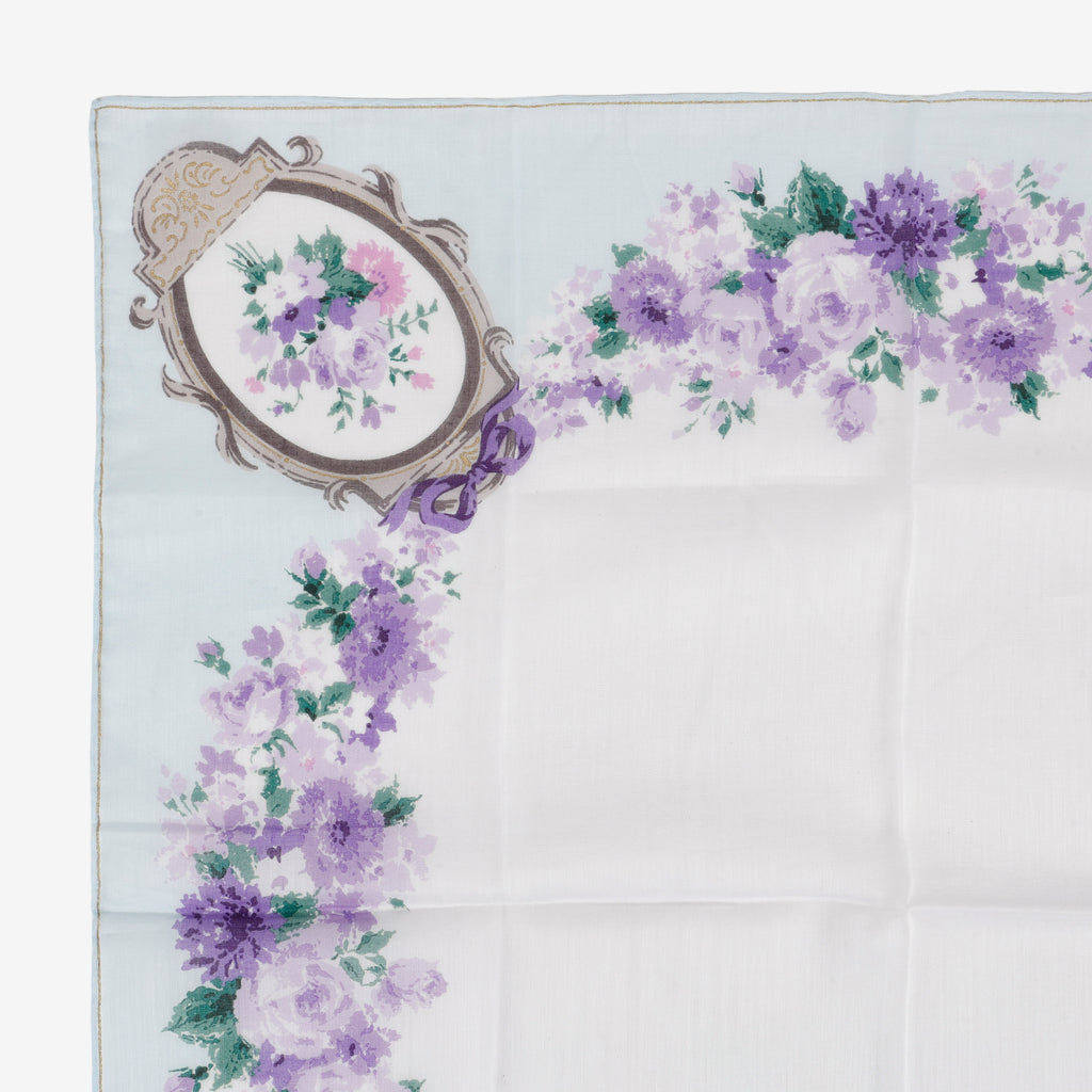 Vintage Floral Scarf, Blue/Purple