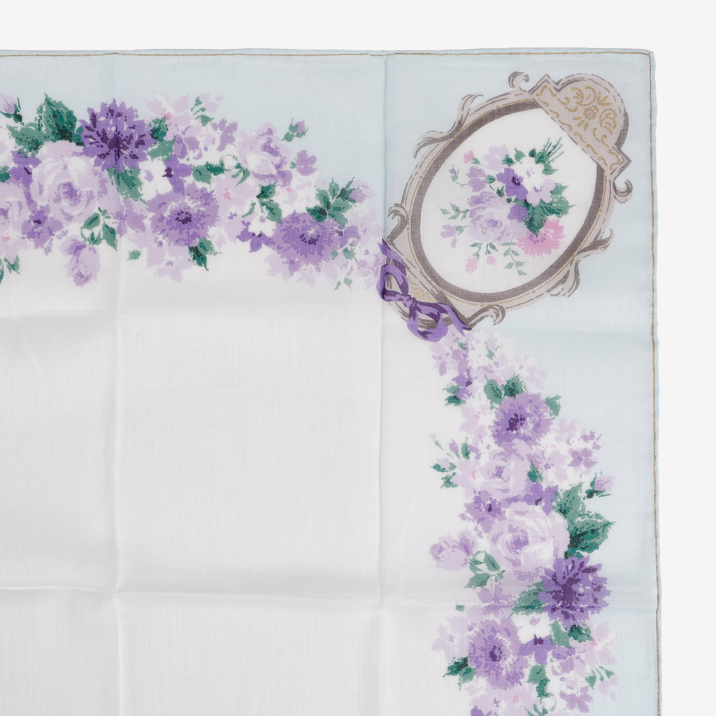 Vintage Floral Scarf, Blue/Purple