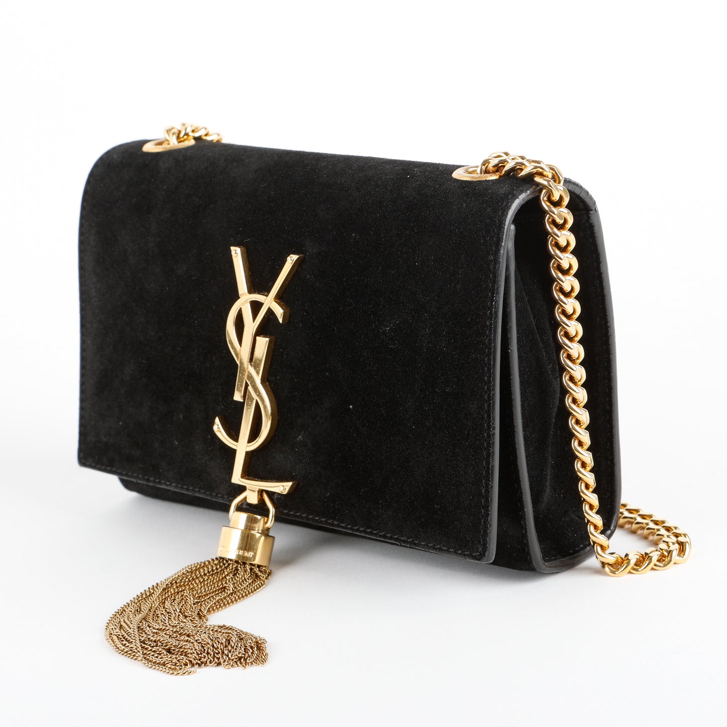 Mini Kate Tassel Crossbody, Black Velvet