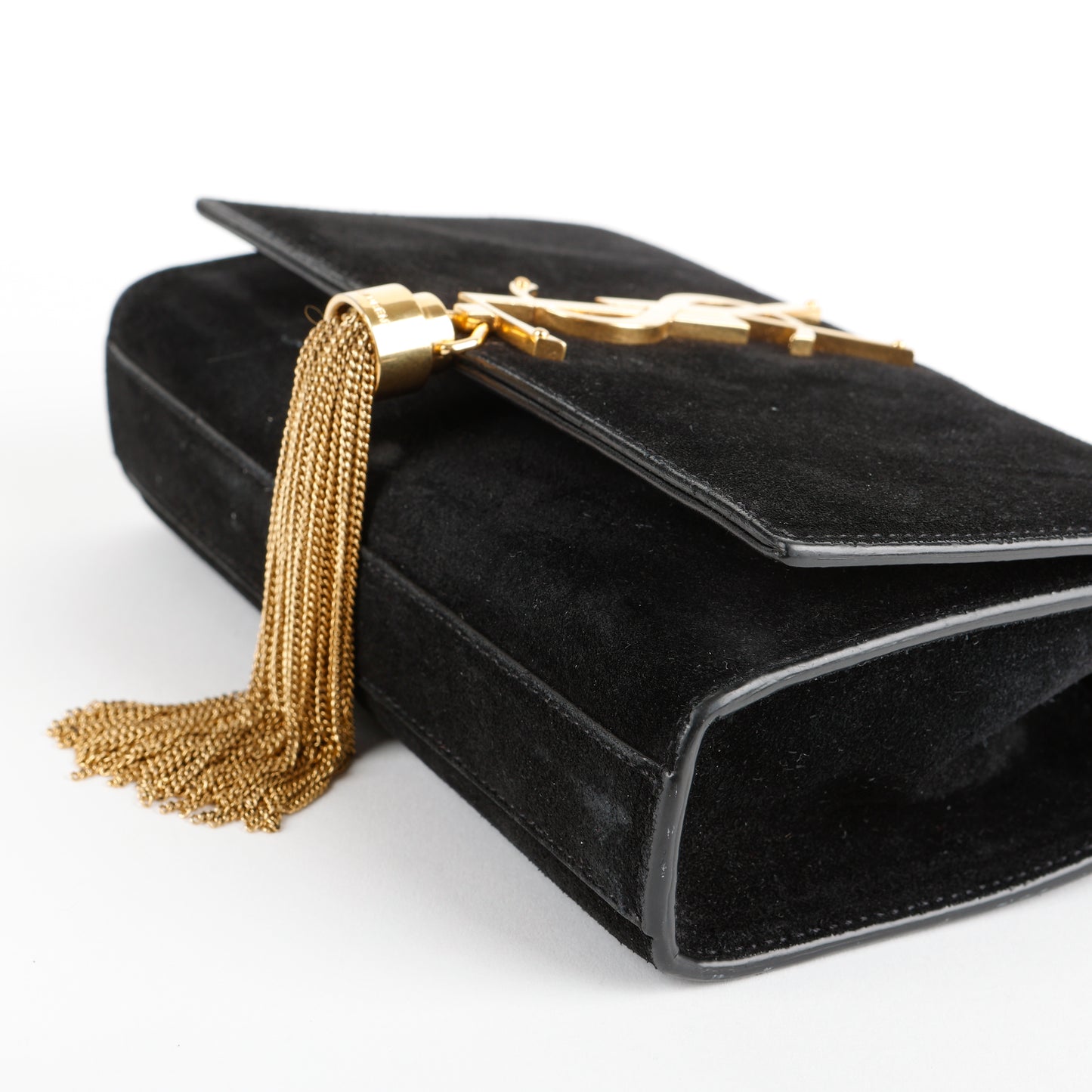 Mini Kate Tassel Crossbody, Black Velvet