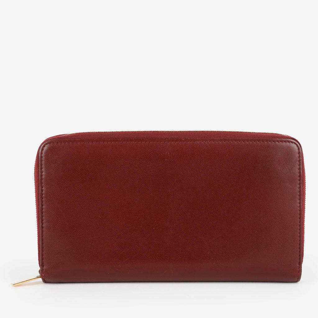 Long Zip Around Wallet, Burgundy