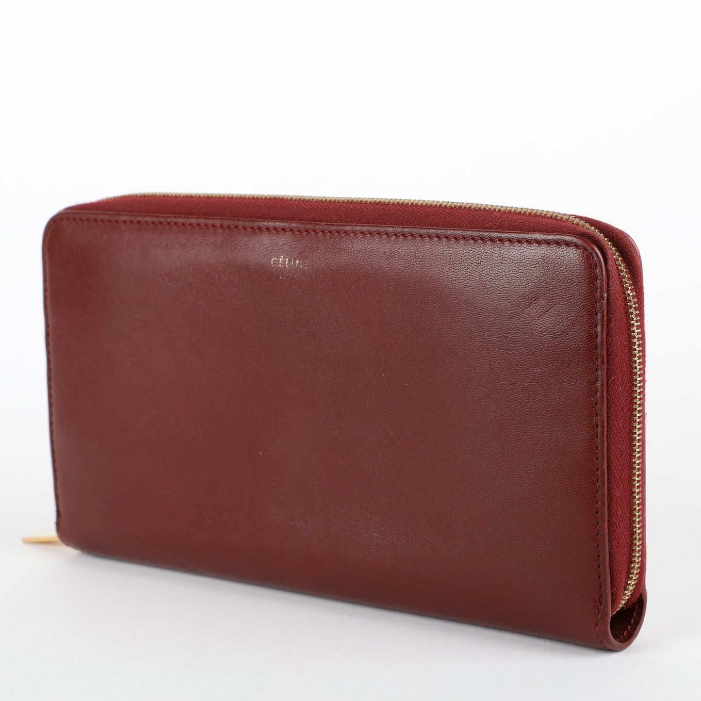 Long Zip Around Wallet, Burgundy