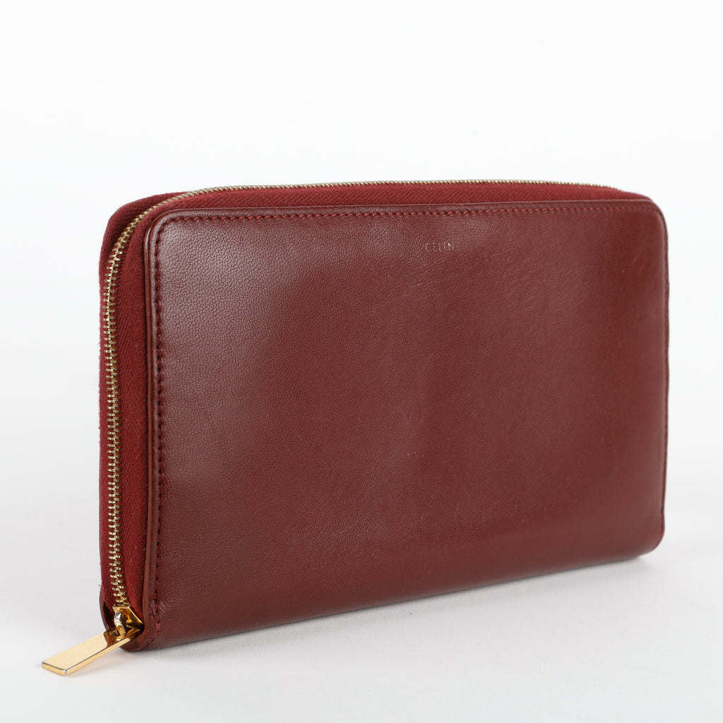 Long Zip Around Wallet, Burgundy