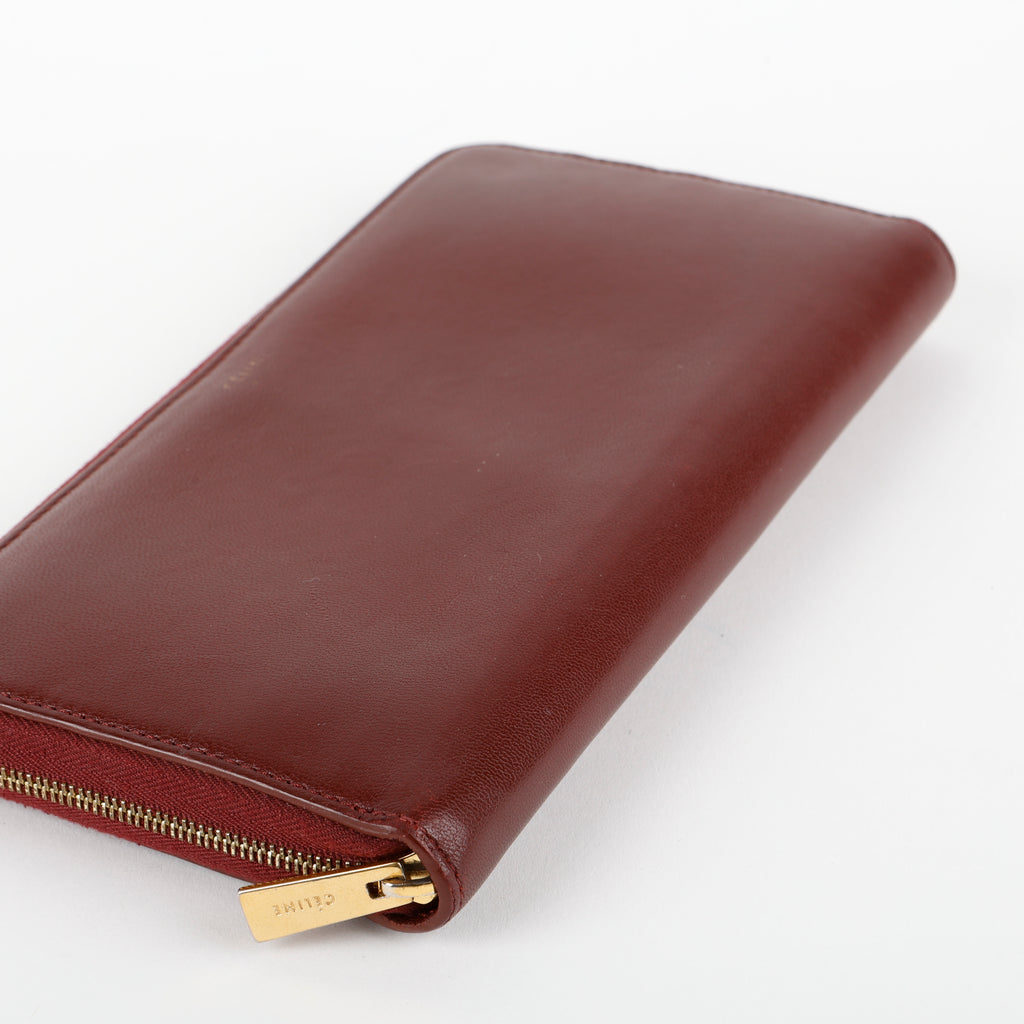 Long Zip Around Wallet, Burgundy