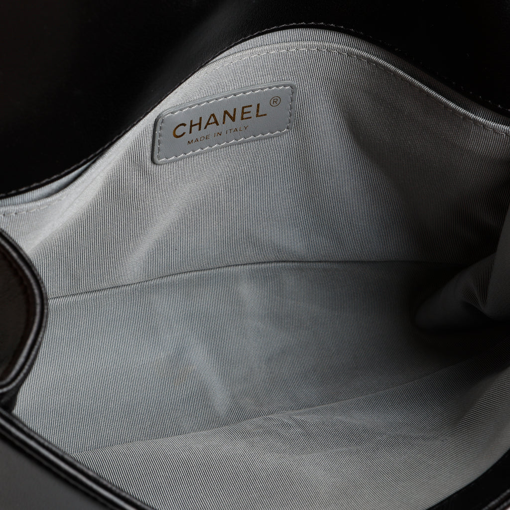 Old Medium Boy Bag , Black Lambskin GHW