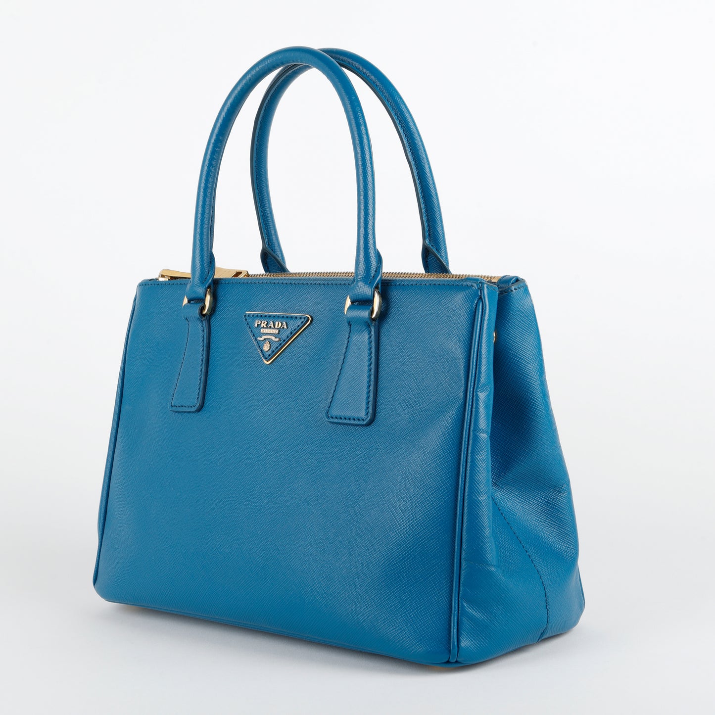 Medium Galleria Tote, Blue Saffiano