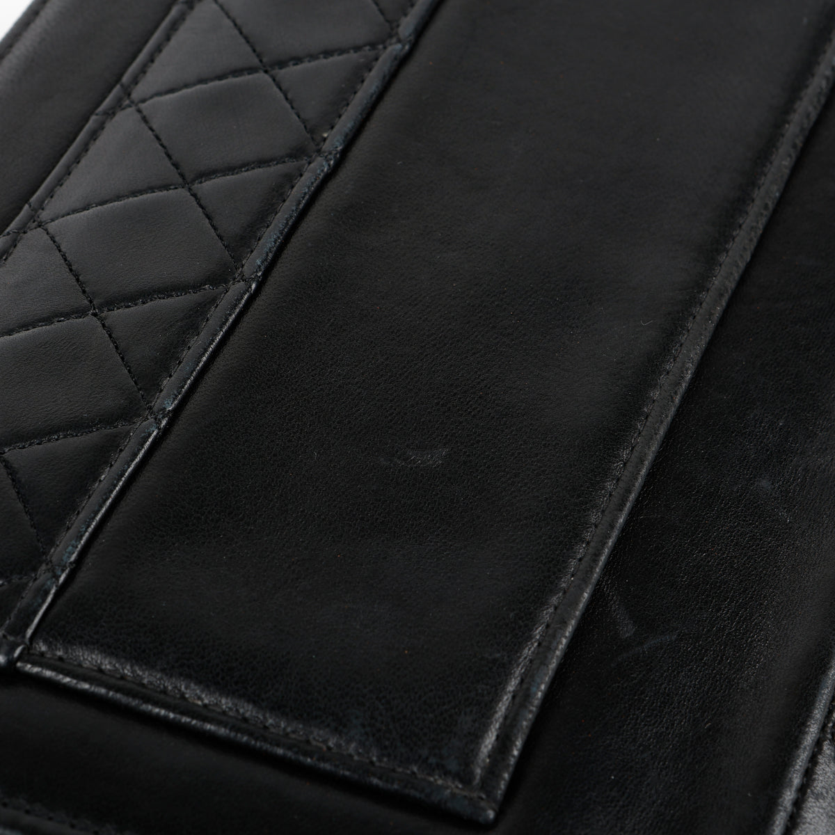 Vintage Trapezoid Flap Bag, Black Calfskin