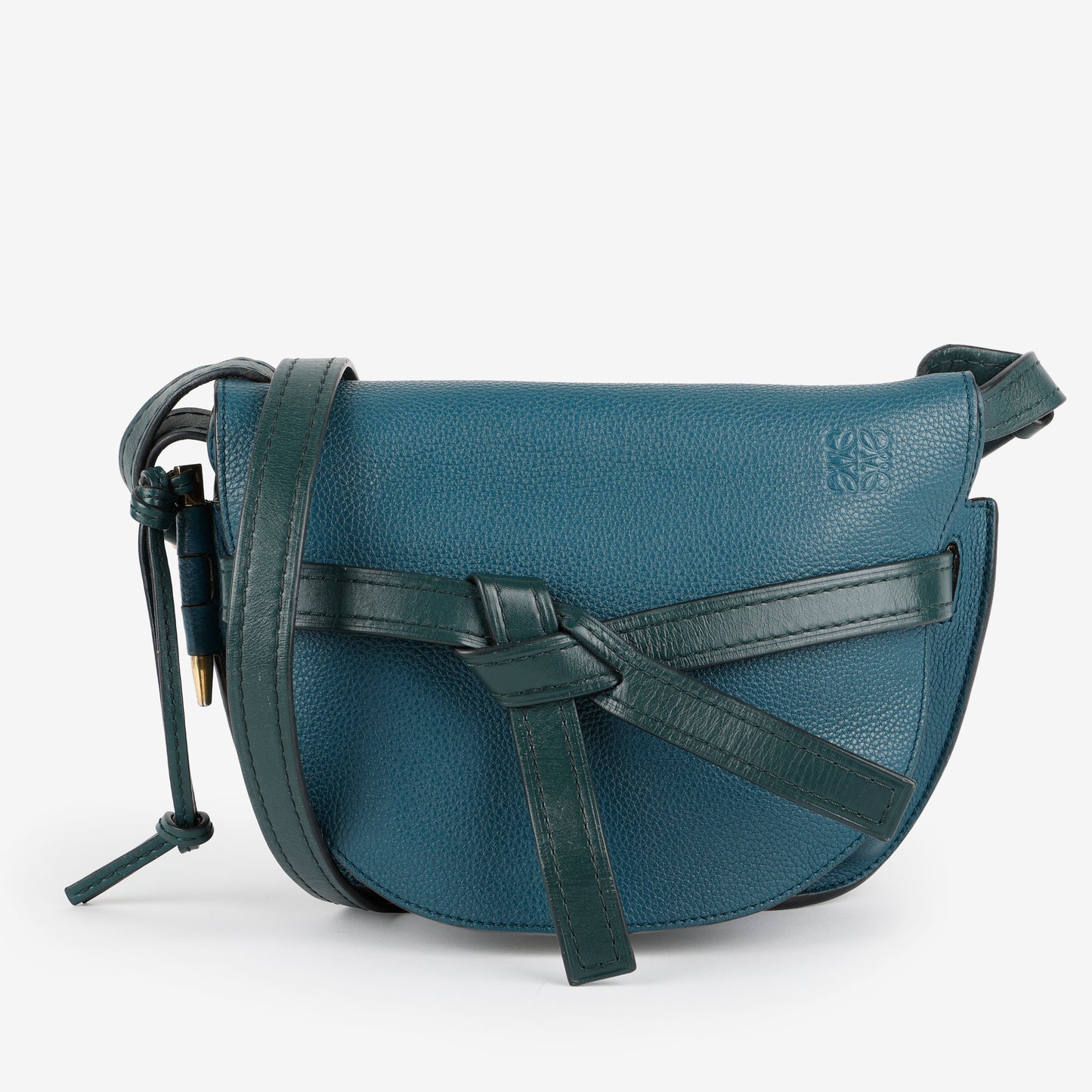 Small Gate Crossbody, Petroleum Blue Cypress Calfskin