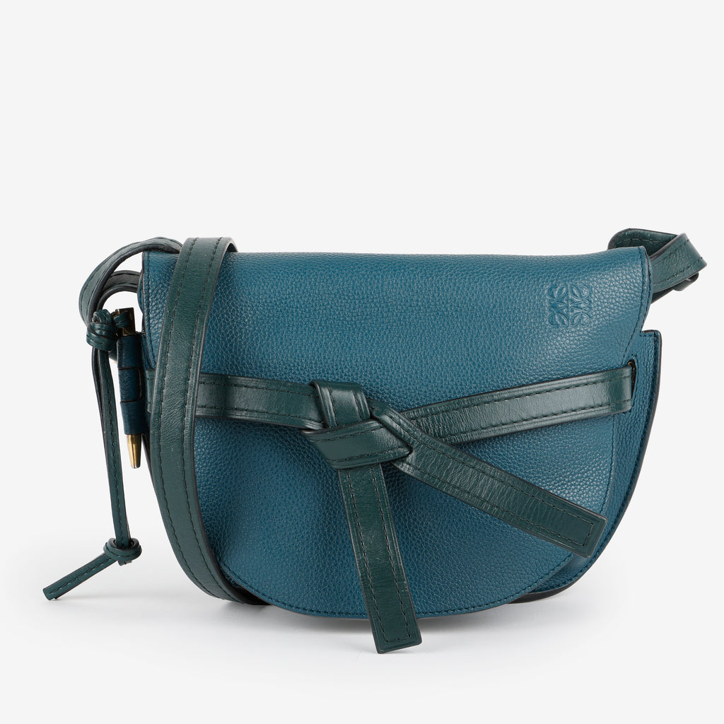 Small Gate Crossbody, Petroleum Blue Cypress Calfskin