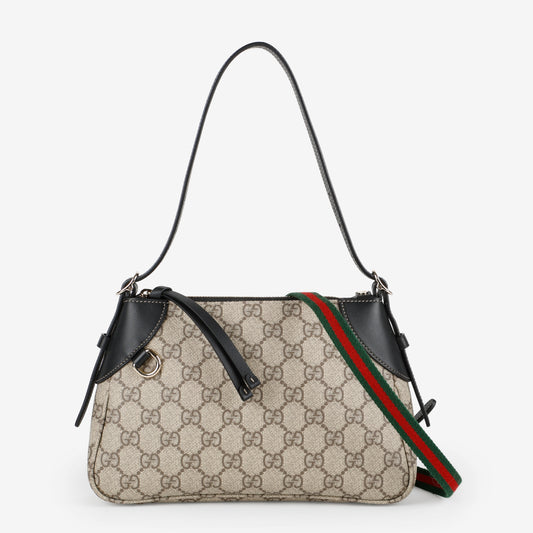 Small Supreme Emblem Shoulder Bag, Coated Canvas/Black