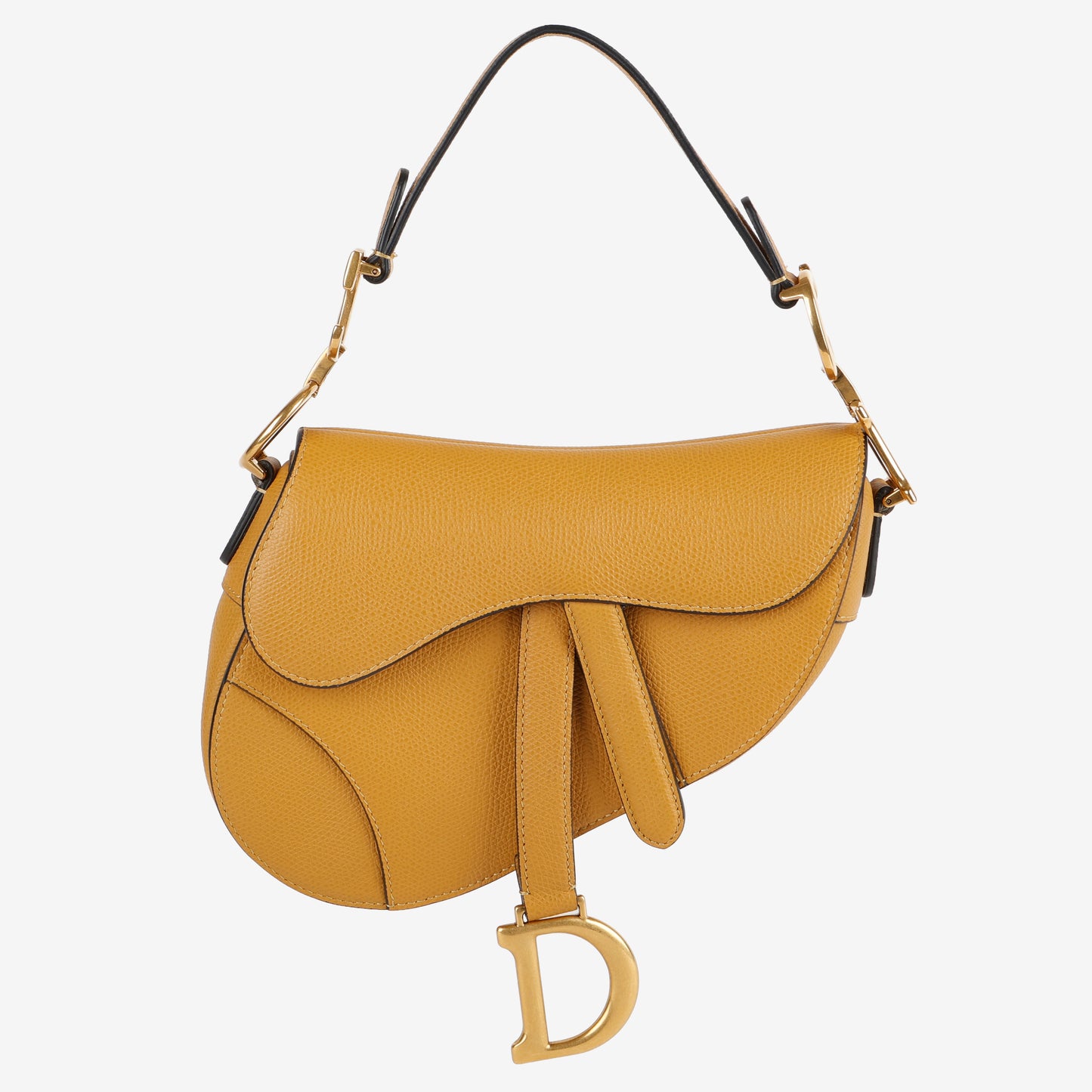 Mini Saddle Bag, Amber Grained Calfskin