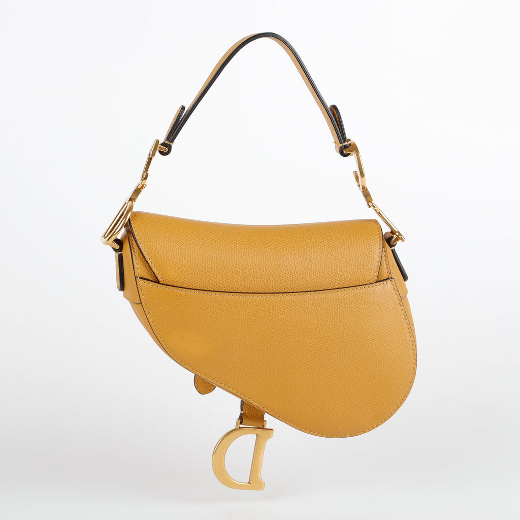 Mini Saddle Bag, Amber Grained Calfskin