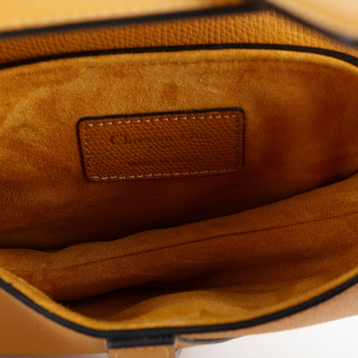 Mini Saddle Bag, Amber Grained Calfskin