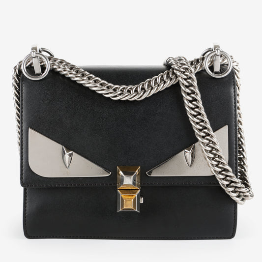 Small Kan I Monster Eyes Studded Shoulder Bag, Black