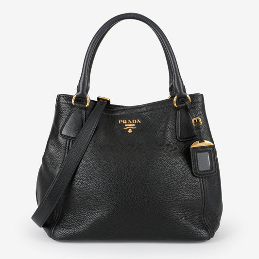 Medium Gardener Tote, Black Grained Calfskin