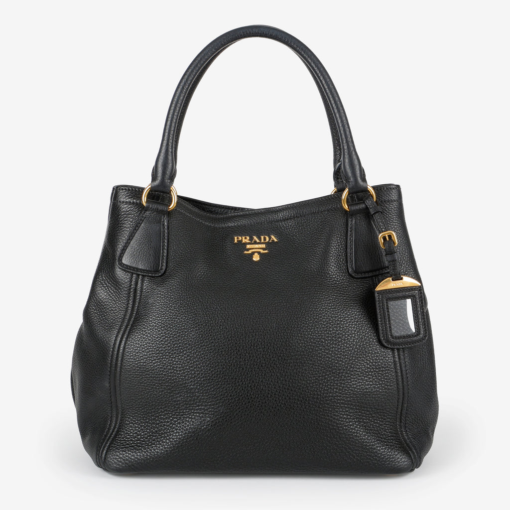 Medium Gardener Tote, Black Grained Calfskin