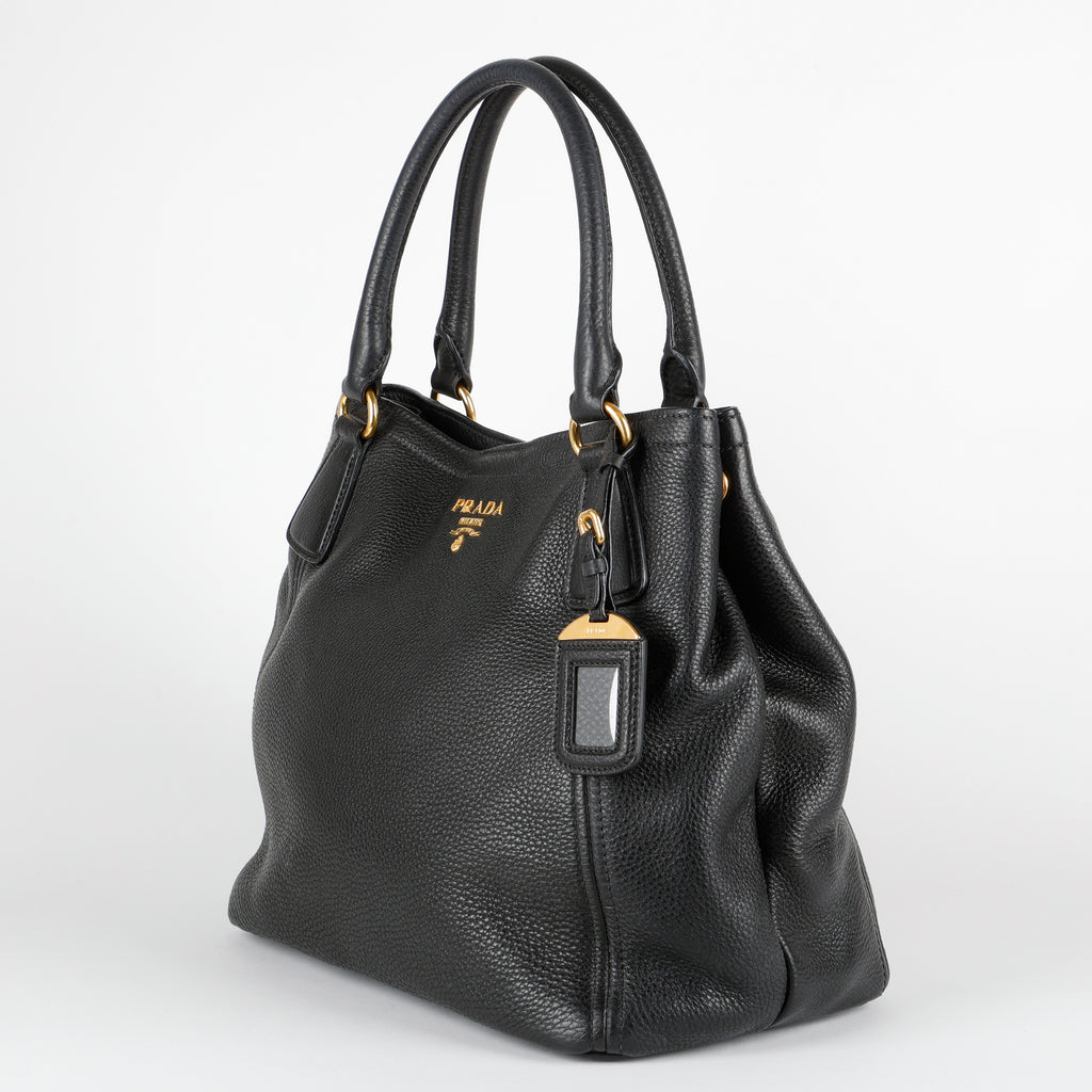 Medium Gardener Tote, Black Grained Calfskin