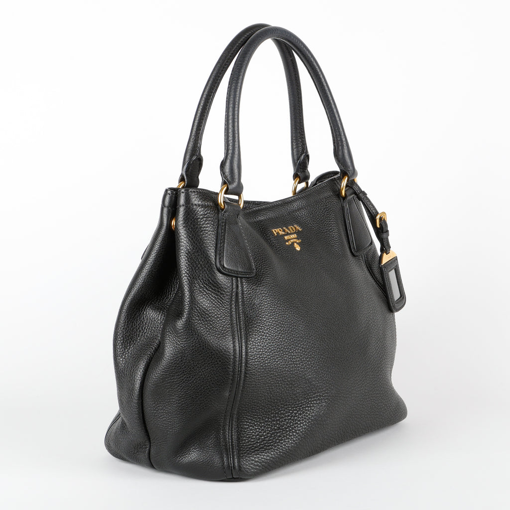 Medium Gardener Tote, Black Grained Calfskin