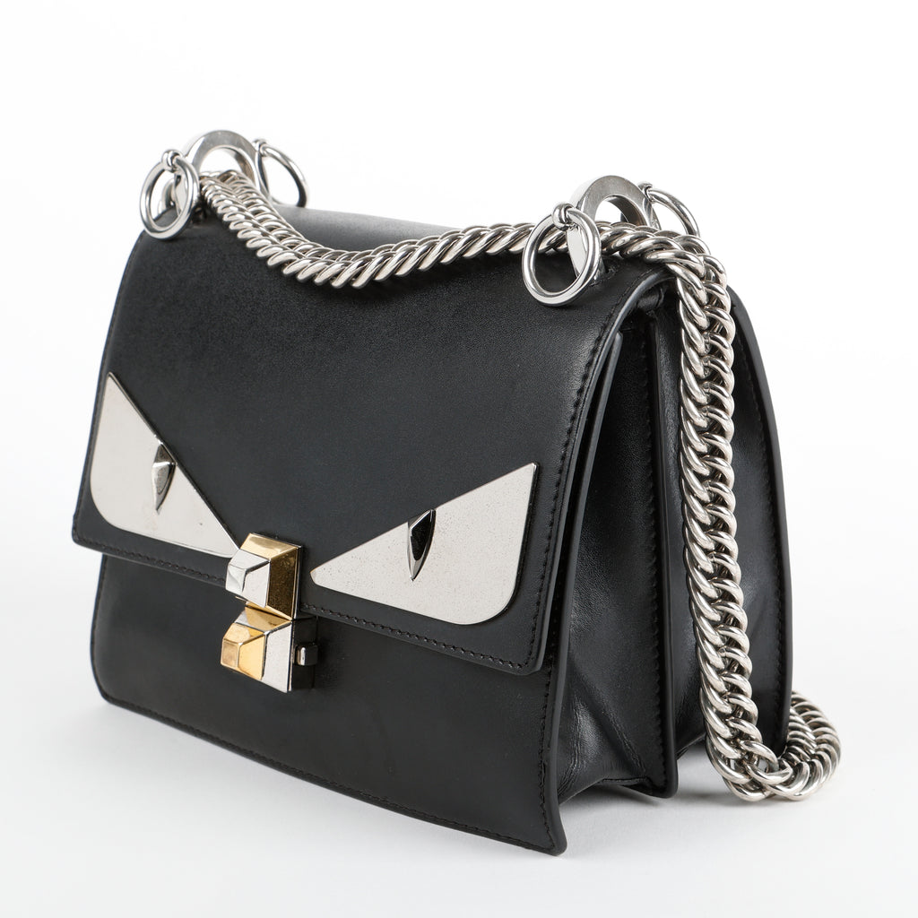 Small Kan I Monster Eyes Studded Shoulder Bag, Black