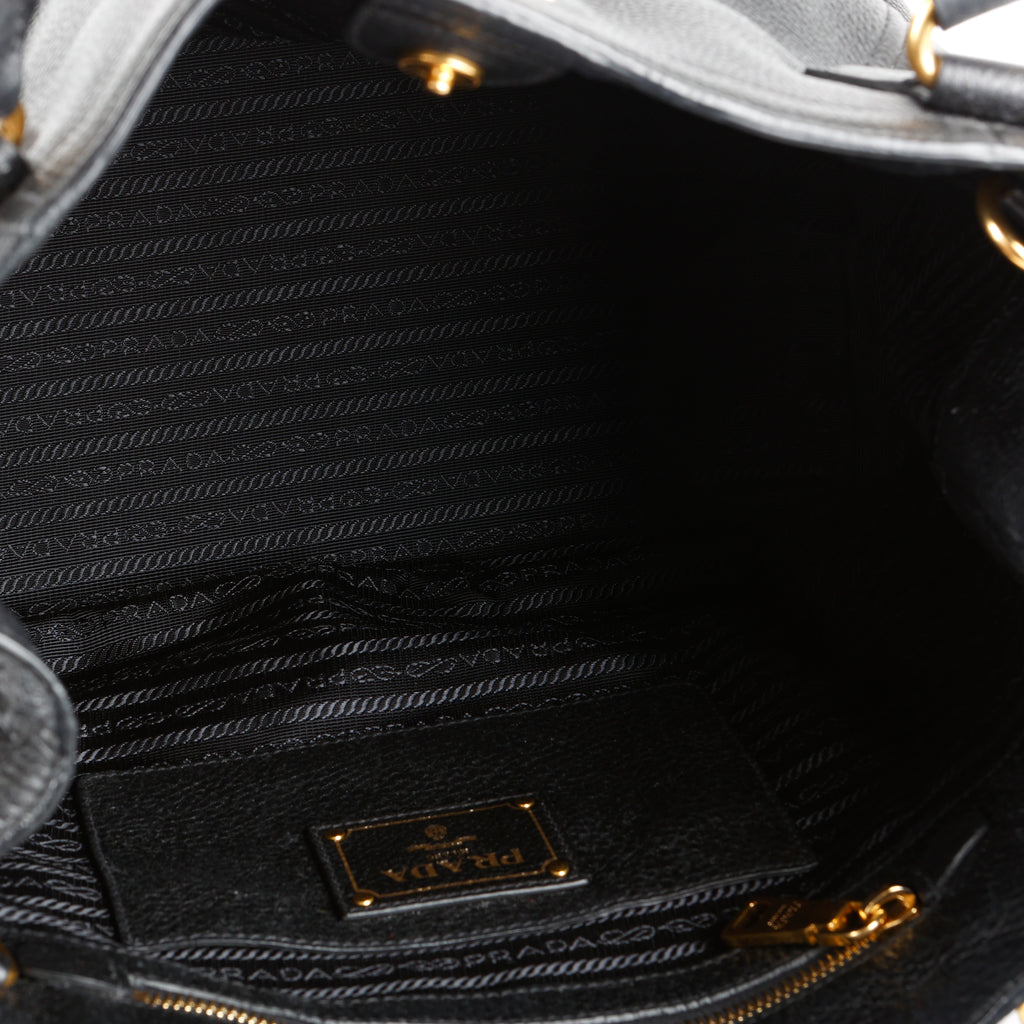 Medium Gardener Tote, Black Grained Calfskin