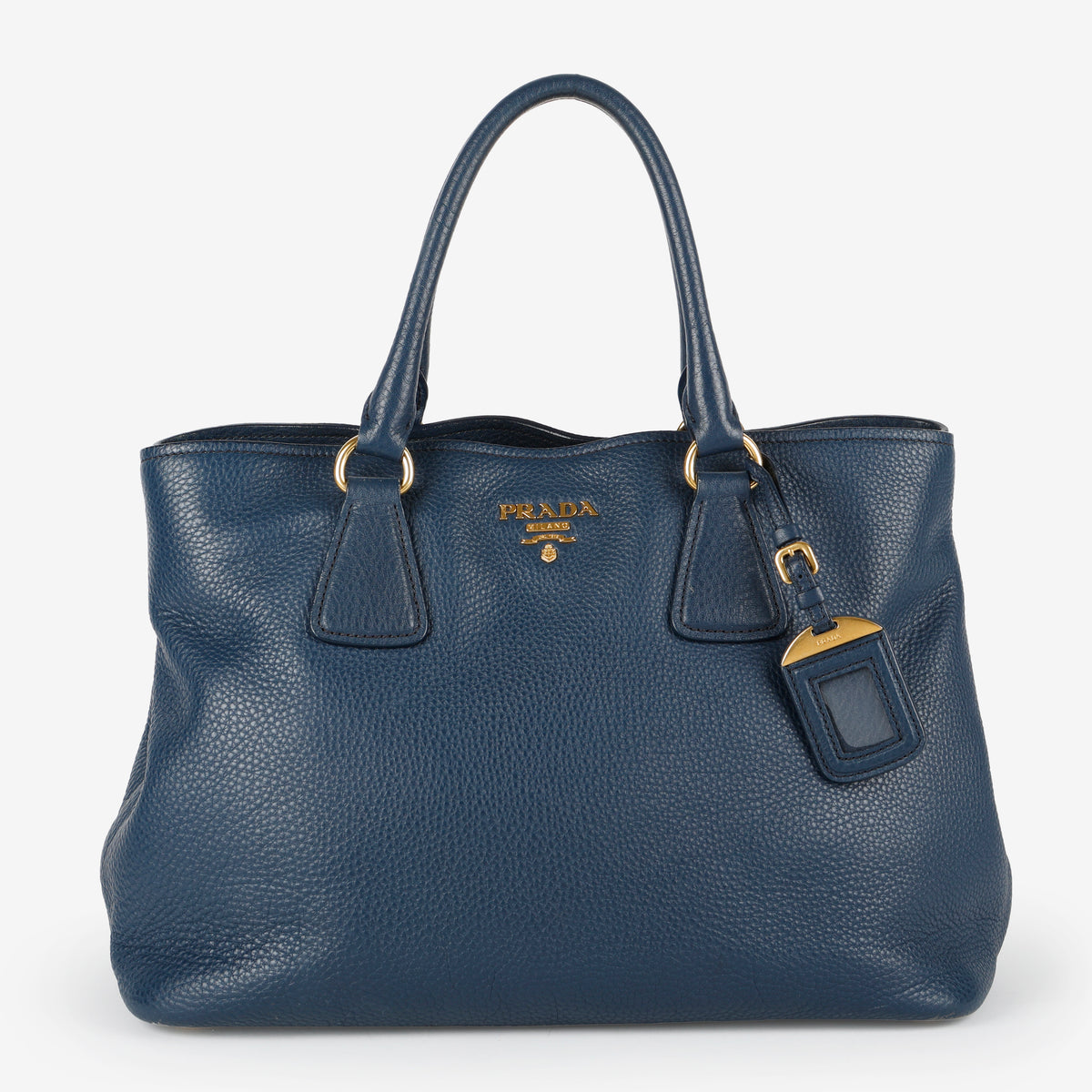 Medium Gardener Tote, Navy Grained Calfskin