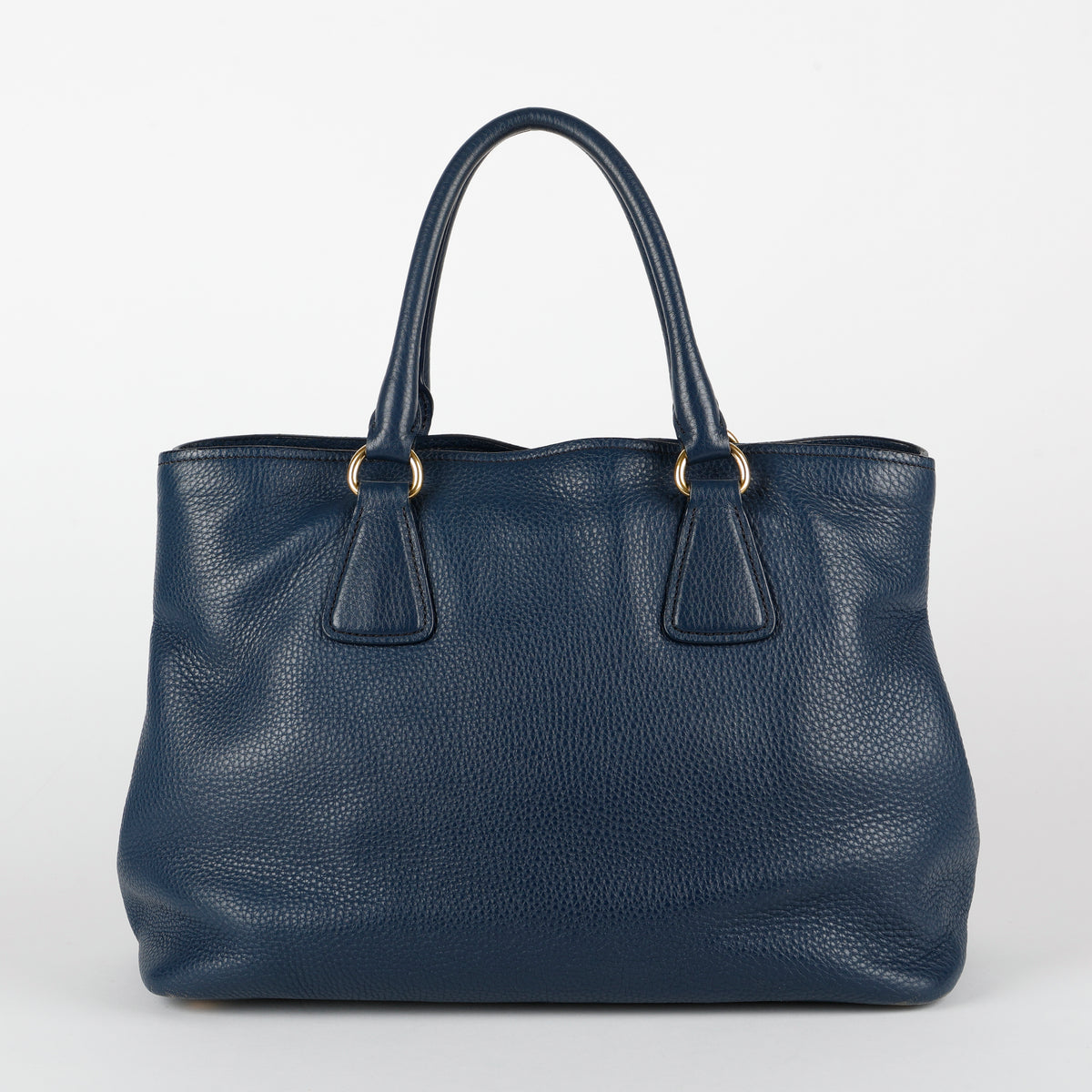 Medium Gardener Tote, Navy Grained Calfskin