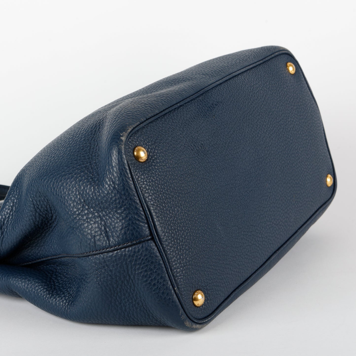 Medium Gardener Tote, Navy Grained Calfskin