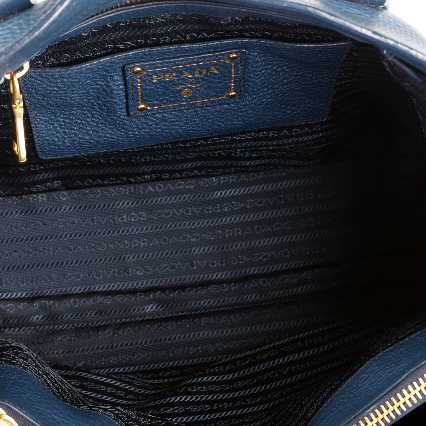 Medium Gardener Tote, Navy Grained Calfskin