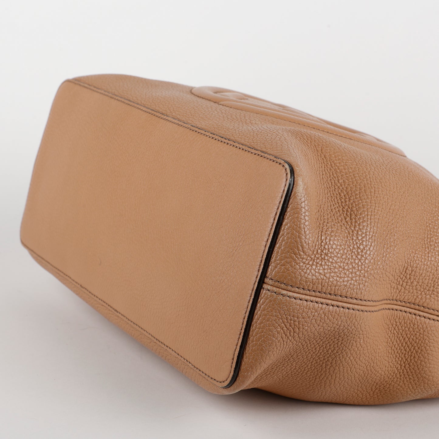 Soho Convertible Tote, Beige Grained Calfskin