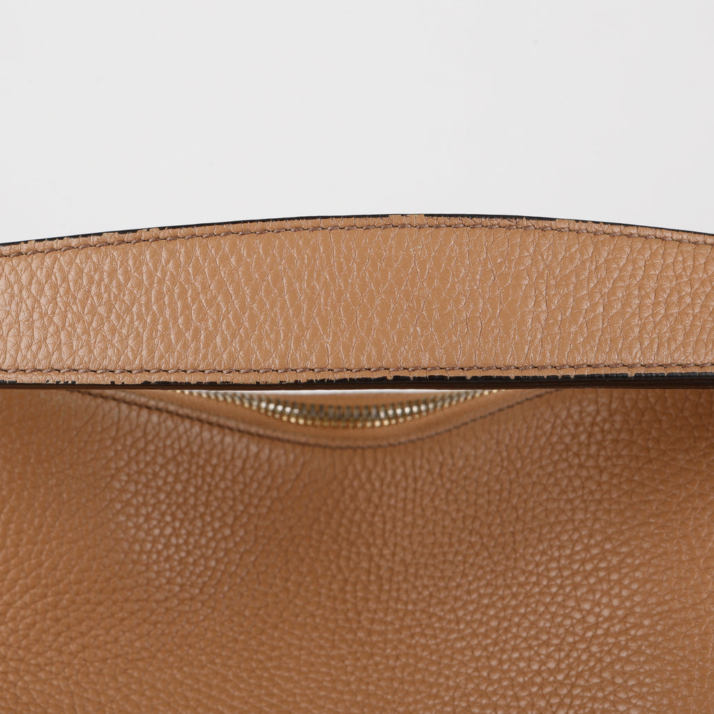 Soho Convertible Tote, Beige Grained Calfskin