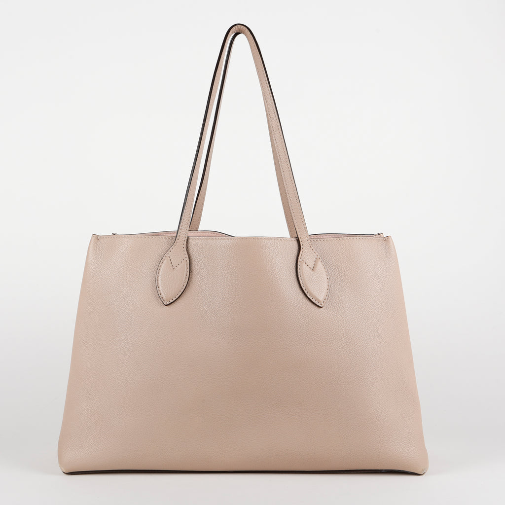 LockMe Shopper, Greige Grained Calfskin