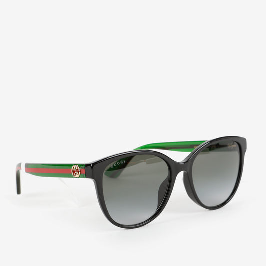 Black/Green Cat 3 Oversized Sunglasses