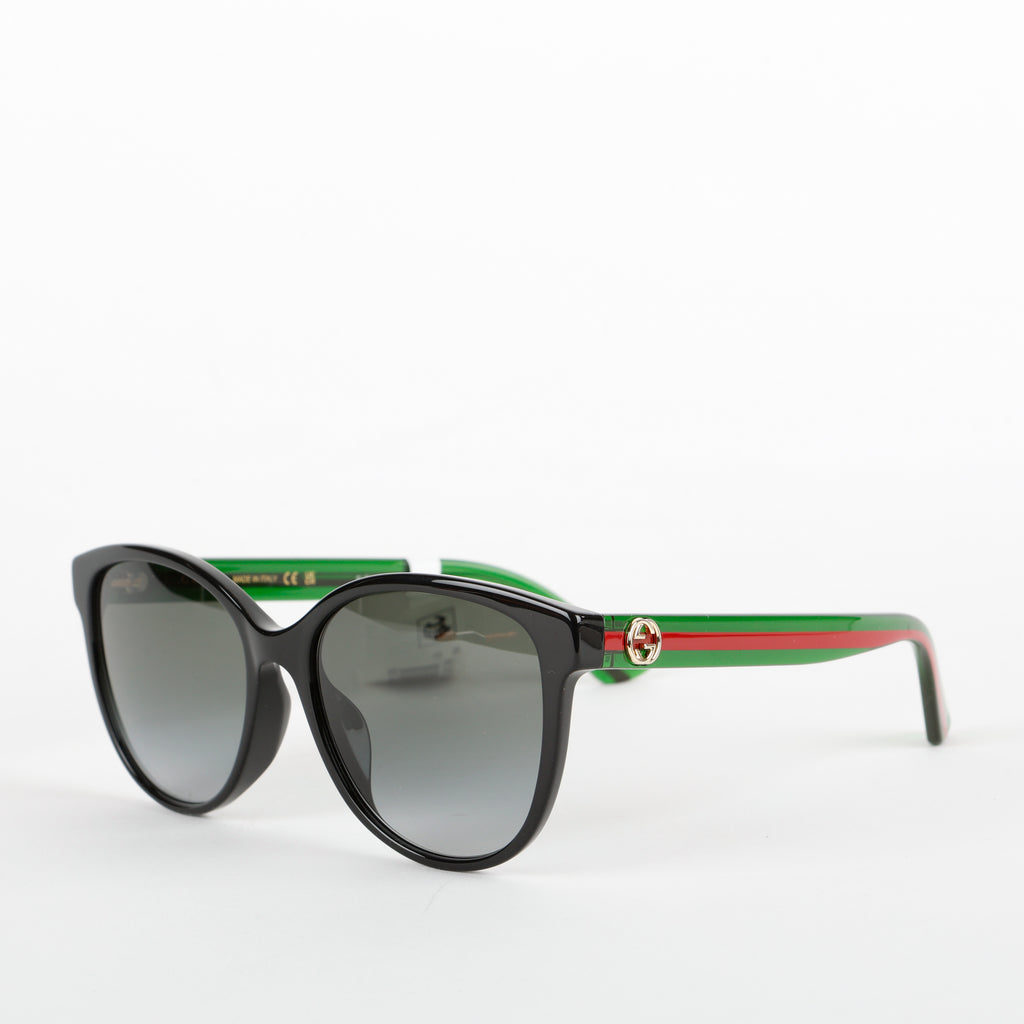Black/Green Cat 3 Oversized Sunglasses