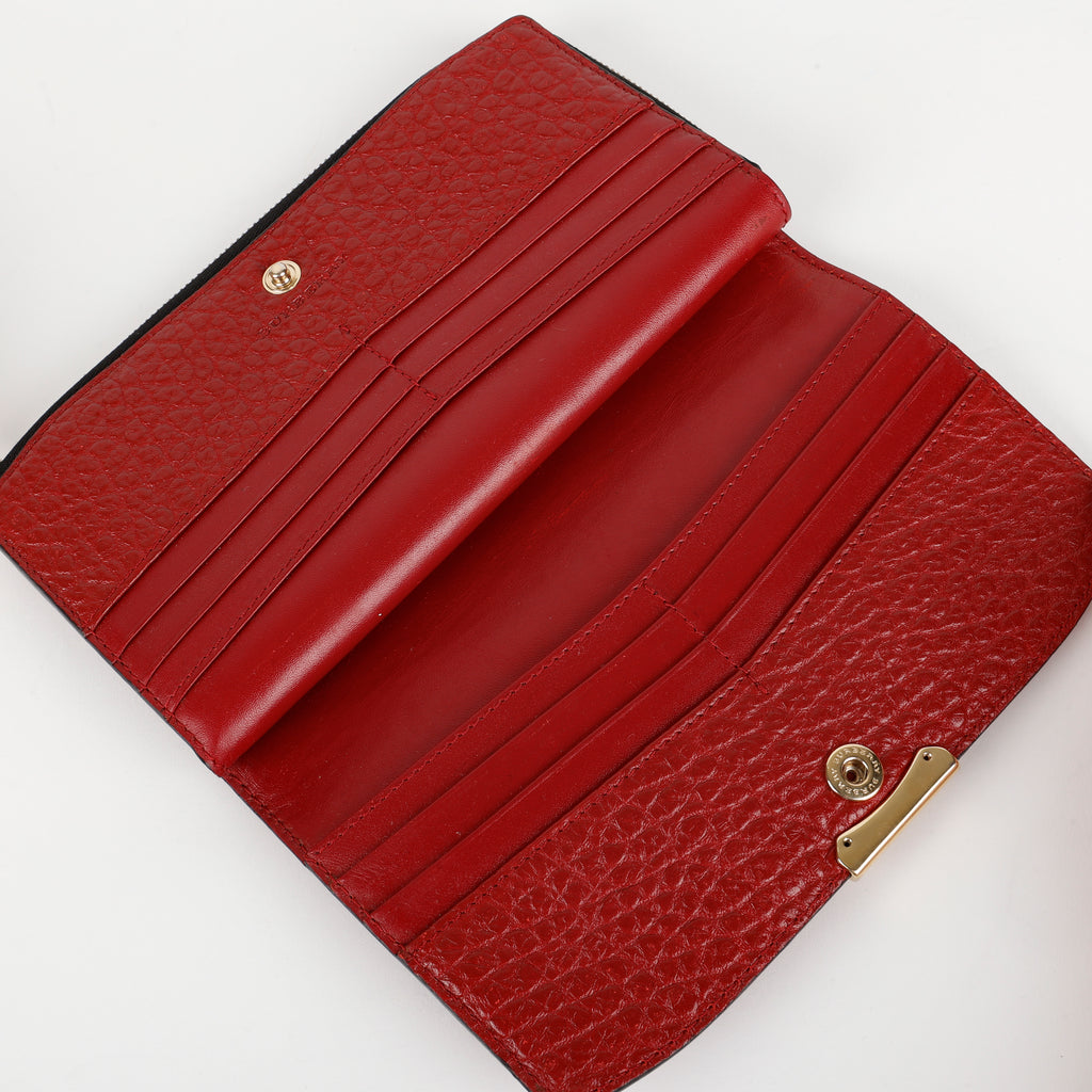Alvington Long Wallet, Red Grained Calfskin