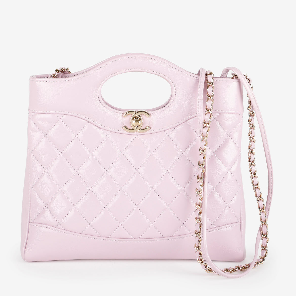 31 Mini Shopping Bag, Lilac Glazed Calfskin