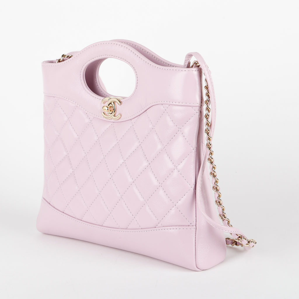 31 Mini Shopping Bag, Lilac Glazed Calfskin