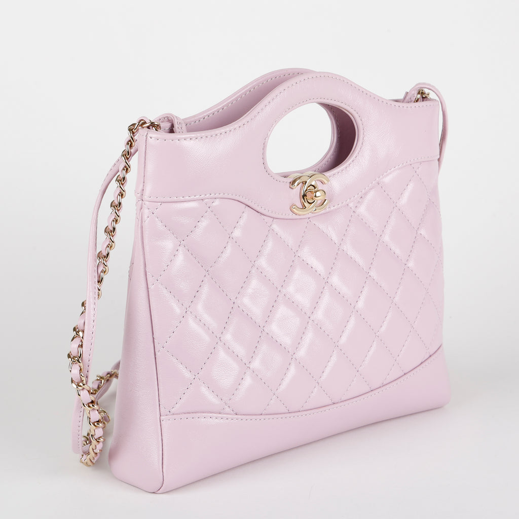 31 Mini Shopping Bag, Lilac Glazed Calfskin
