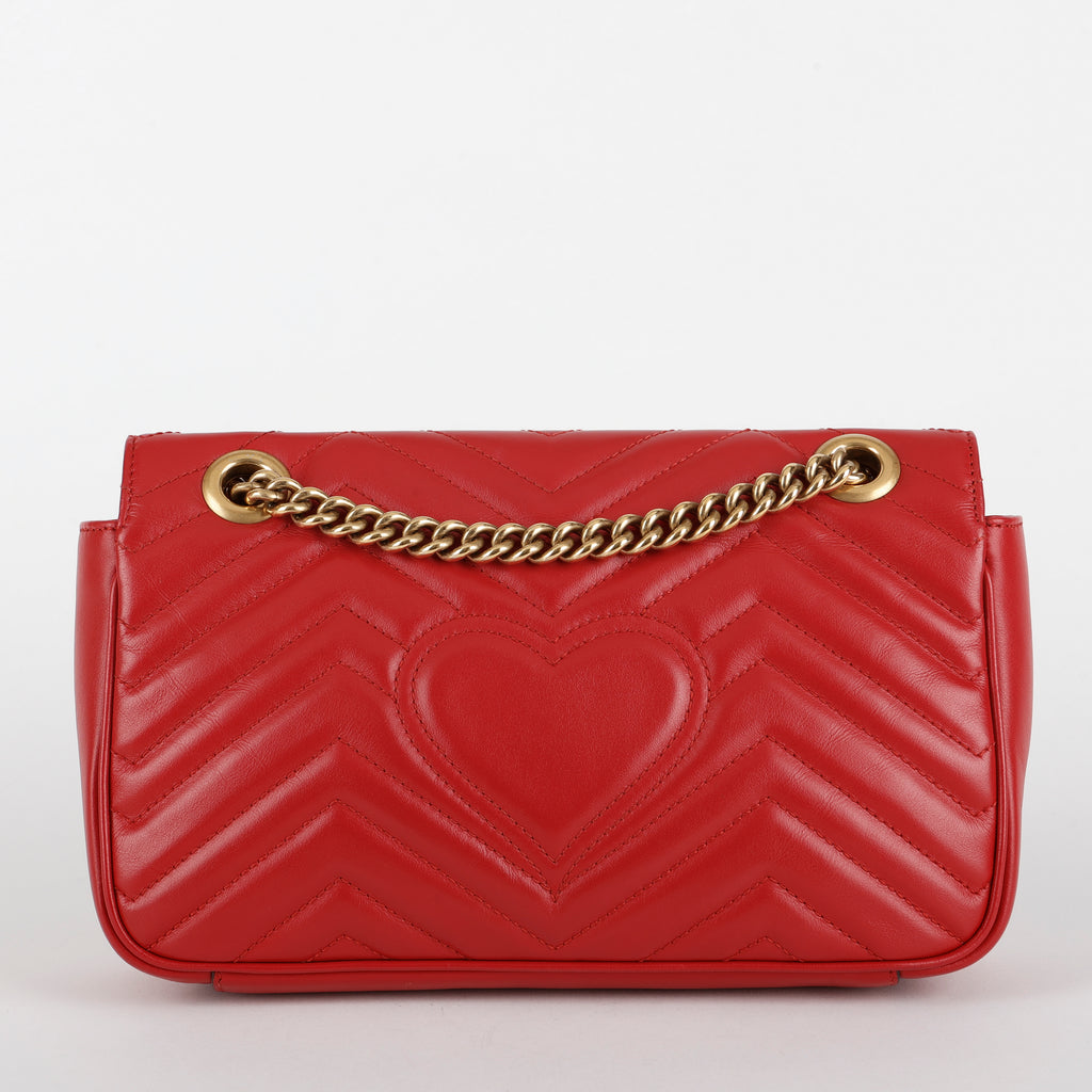 Medium GG Marmont Flap Bag, Red