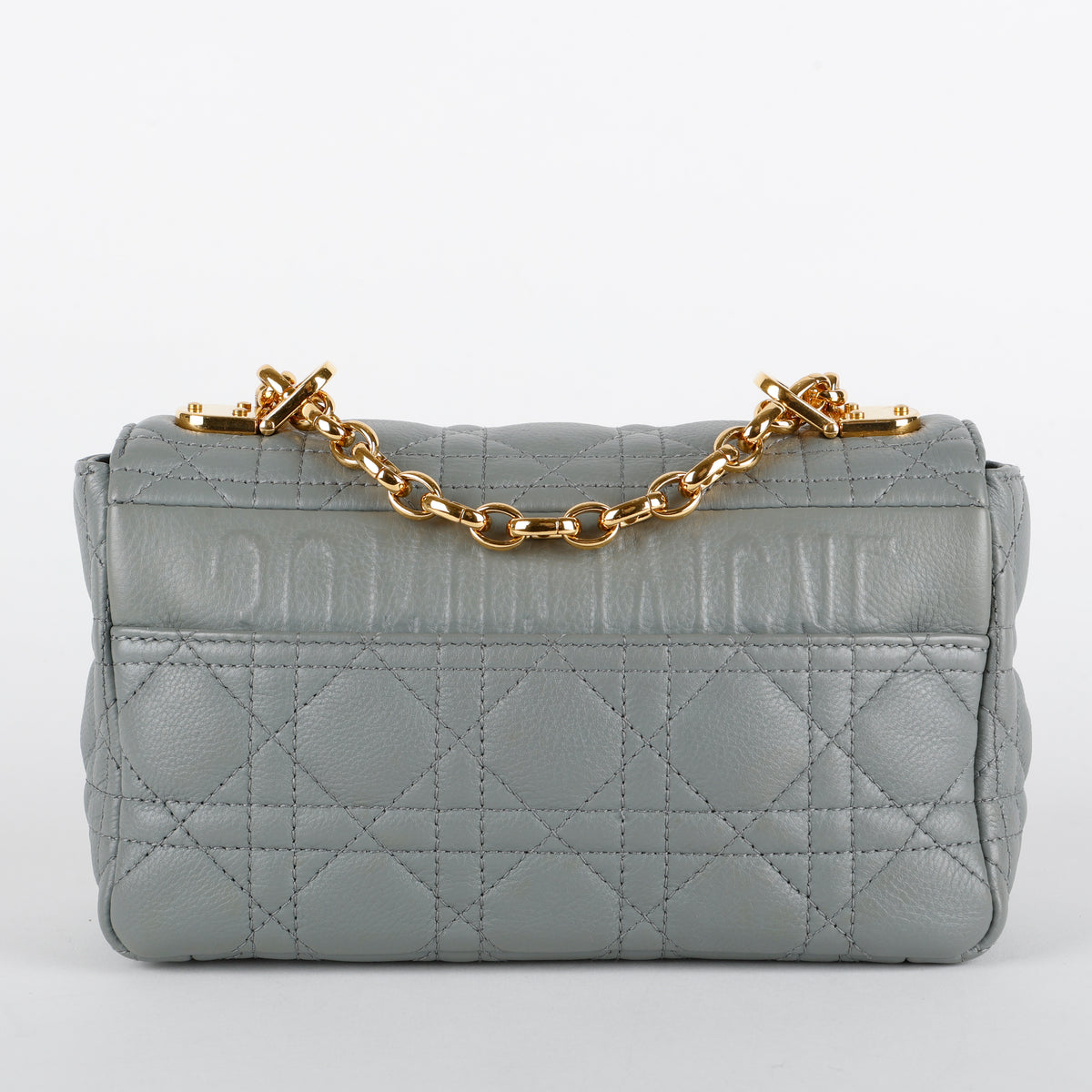 Small Caro, Cannage Quilted Calfskin Grey