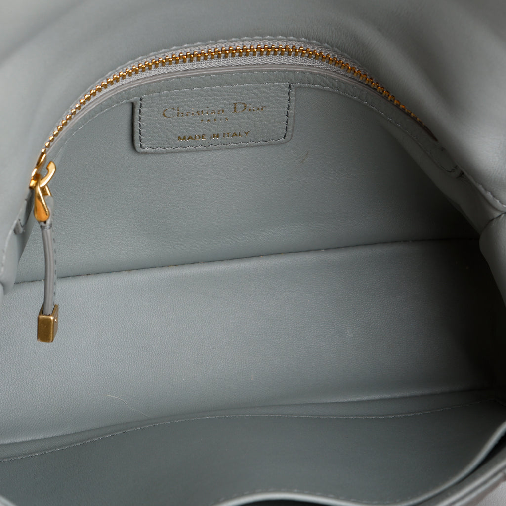 Small Caro, Cannage Quilted Calfskin Grey