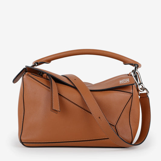 Medium Puzzle, Tan Calfskin