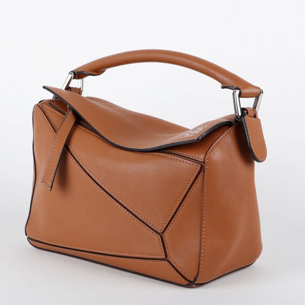 Medium Puzzle, Tan Calfskin